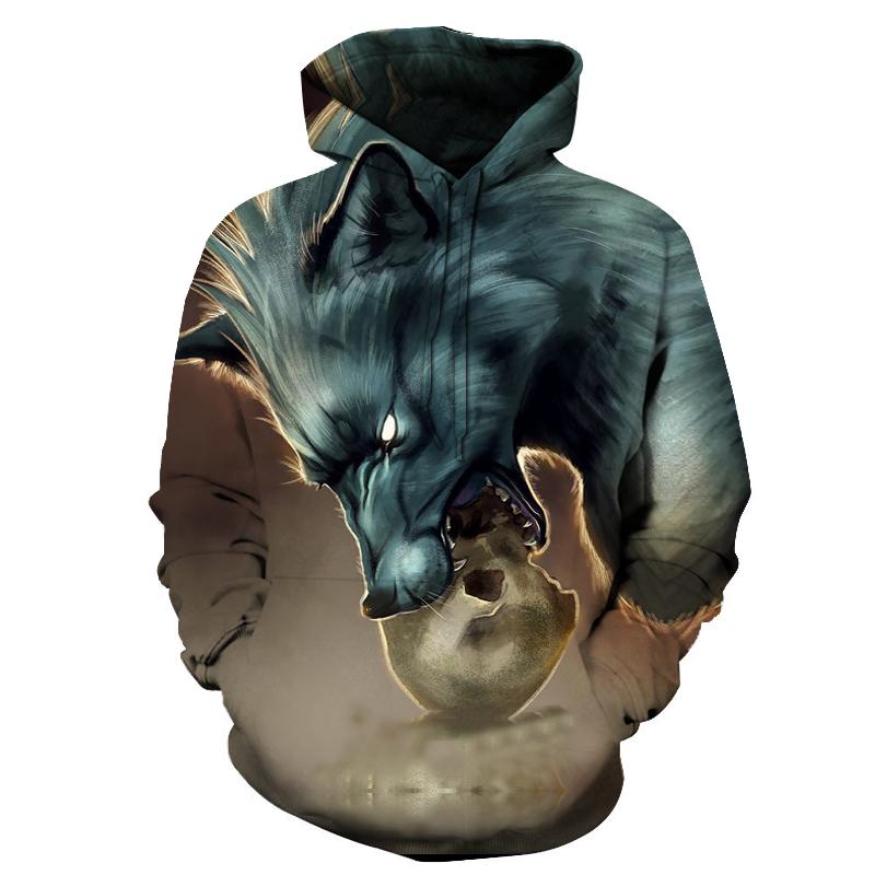 Wolf Skull Native American All Over Hoodie LT10