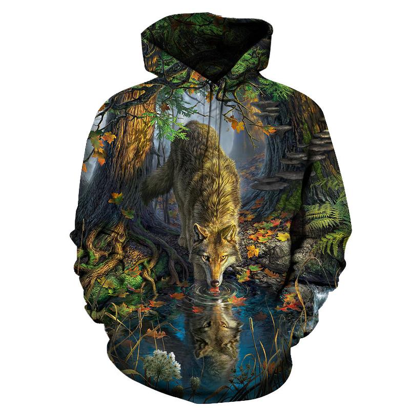 Wolf By The River Native American All Over Hoodie LT10