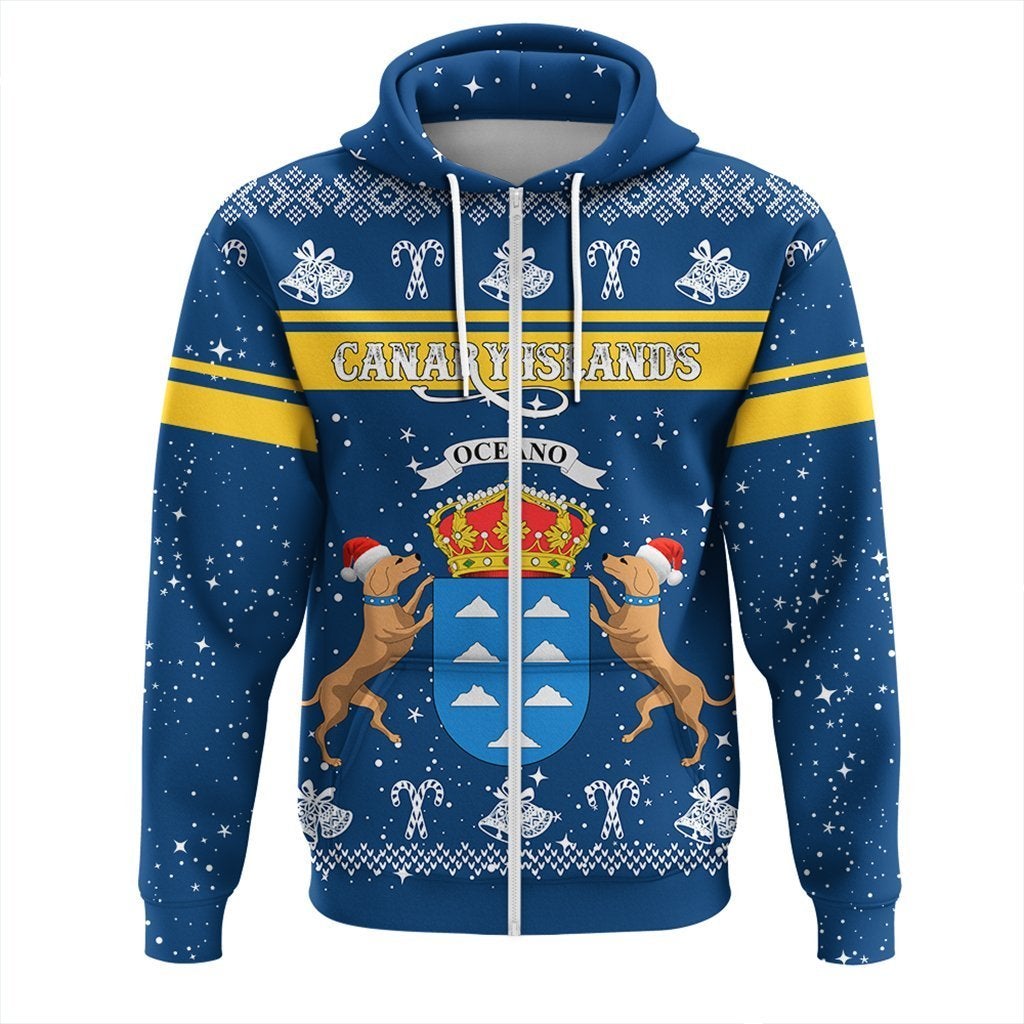 African Hoodie Canary Islands Zipper Hoodie Christmas