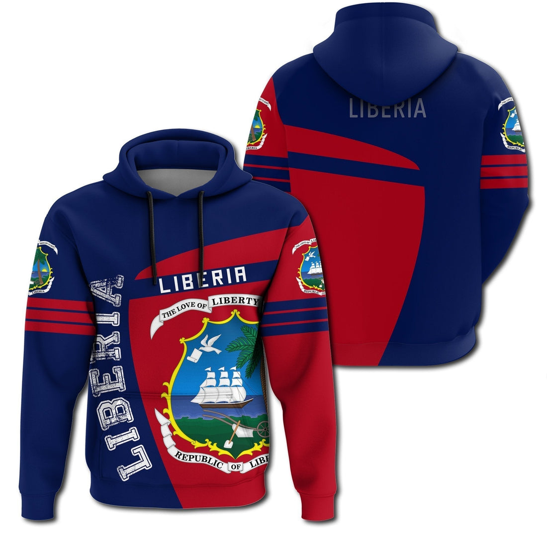 African Hoodie Liberia Hoodie Sport Premium