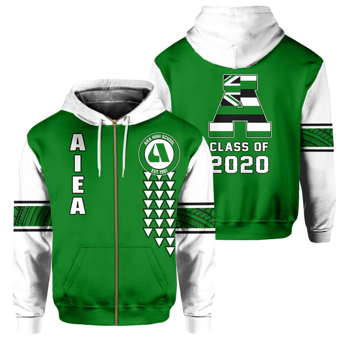 Custom Hawaii Hoodie Aiea High Custom Your Class Zip Hoodie