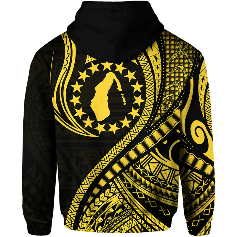 Aitutaki Cook Islands Hoodie Gold Polynesian Wave Style LT9