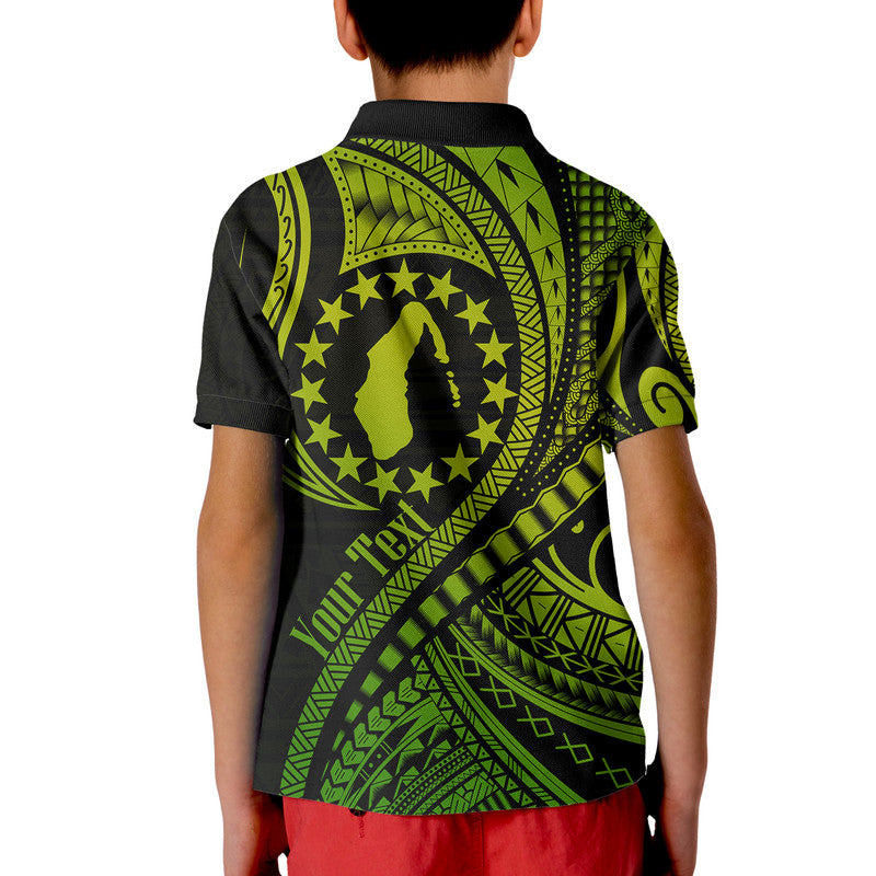 Custom Aitutaki Cook Islands Polo Shirt Green Polynesian Wave Style LT9