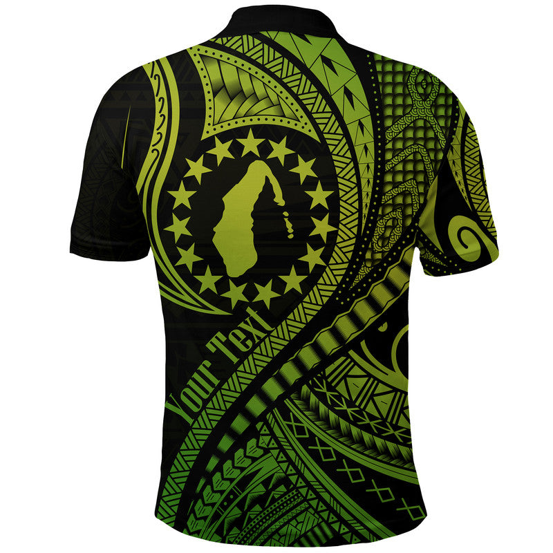 Custom Aitutaki Cook Islands Polo Shirt Green Polynesian Wave Style LT9