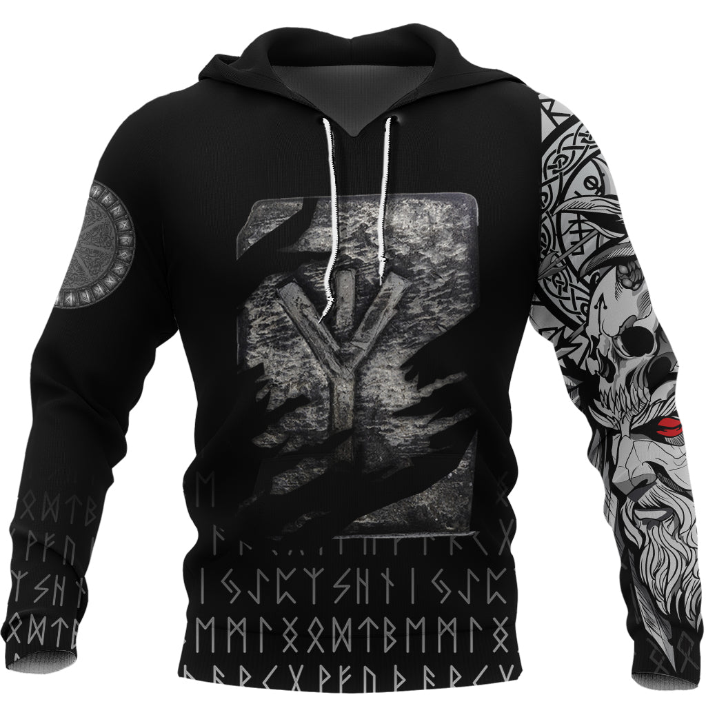Viking Hoodie Algiz Norse Runes RLT12