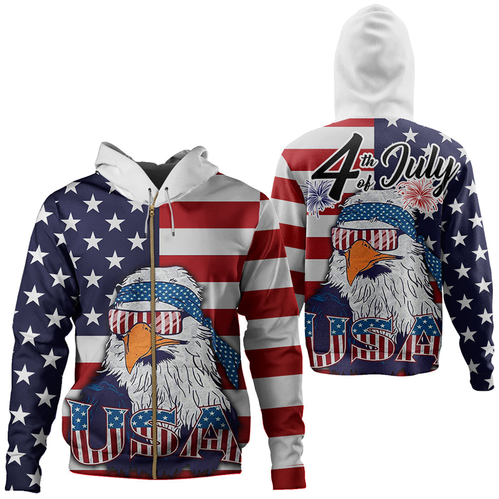 American Flag Eagle Style Zip Hoodie RLT12