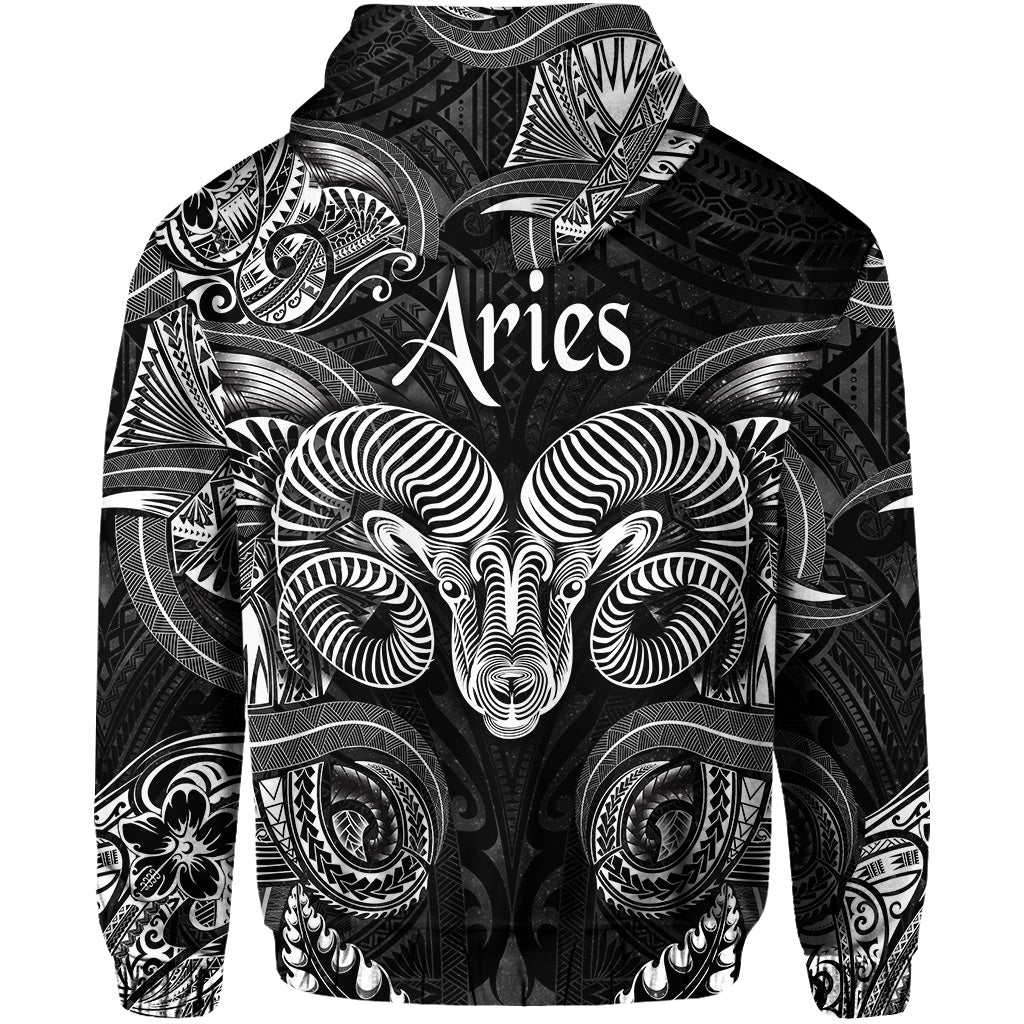 Aries Zodiac Polynesian Hoodie Unique Style Black LT8