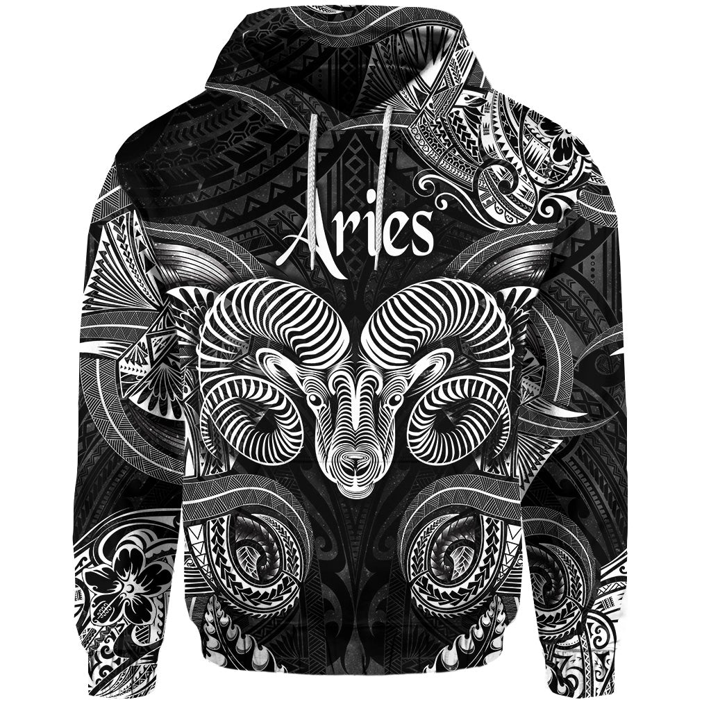 Aries Zodiac Polynesian Hoodie Unique Style Black LT8