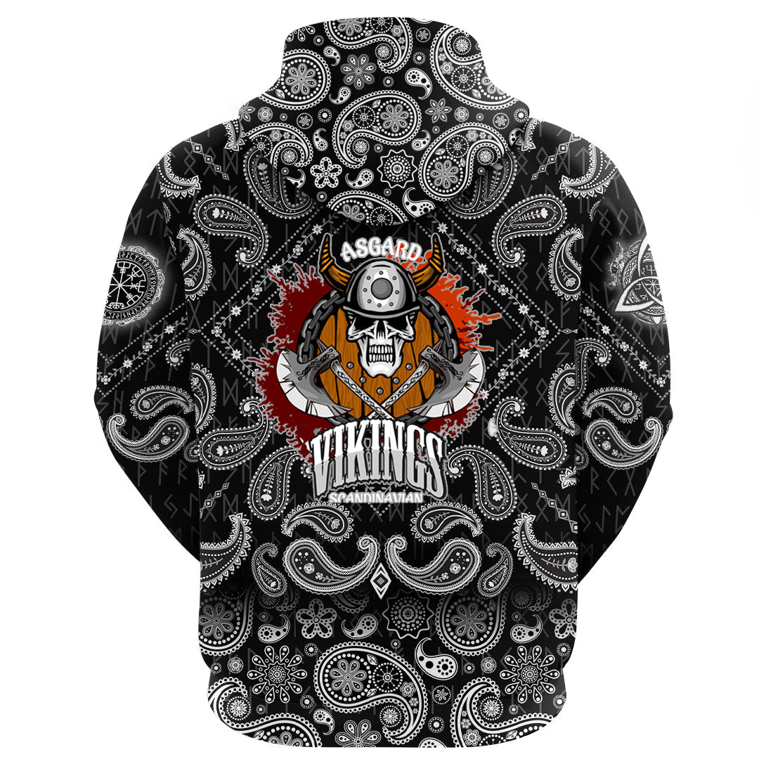 Viking Hoodie Asgard Vikings with Bandana Paisley Style RLT12