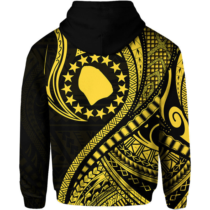 Atiu Cook Islands Hoodie Gold Polynesian Wave Style LT9