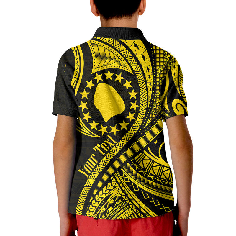 Custom Atiu Cook Islands Polo Shirt Gold Polynesian Wave Style LT9