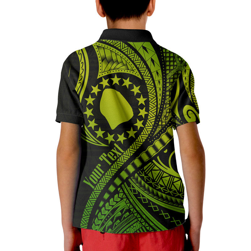 Custom Atiu Cook Islands Polo Shirt Green Polynesian Wave Style LT9