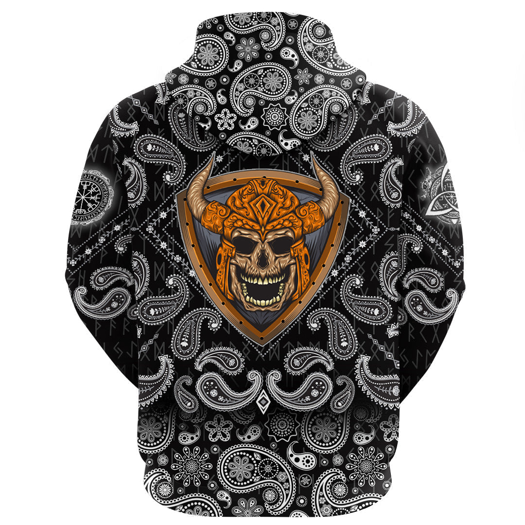 Viking Hoodie Available For Your Custom with Bandana Paisley Style RLT12