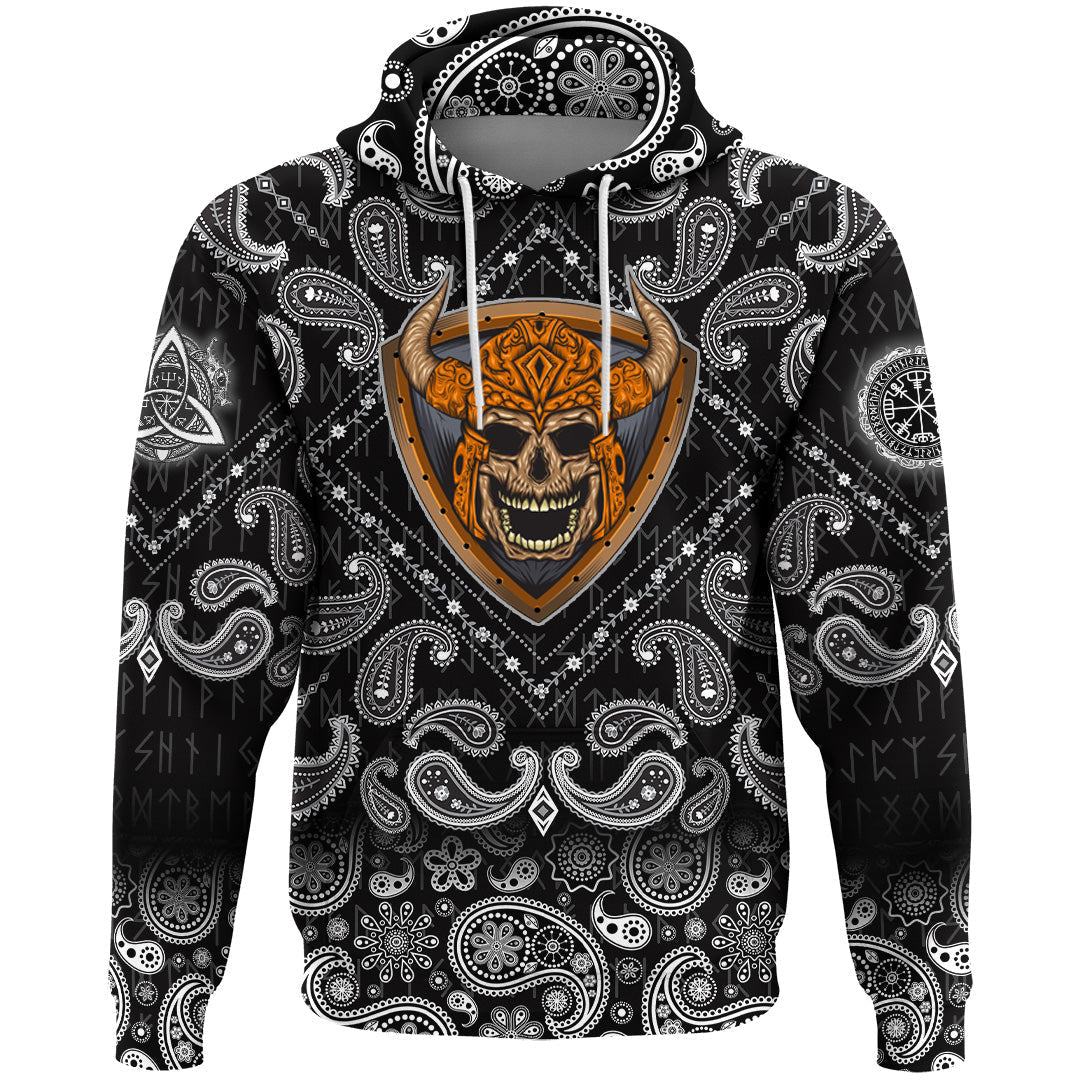Viking Hoodie Available For Your Custom with Bandana Paisley Style RLT12