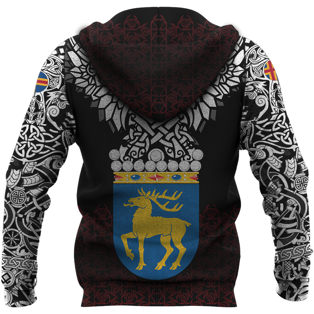 Viking Zip Hoodie - Aland Viking Symbol RLT12