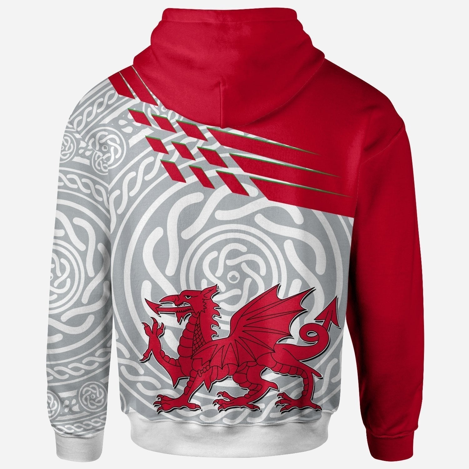 Wales Hoodie - Welsh Cymru With Celtic Patterns