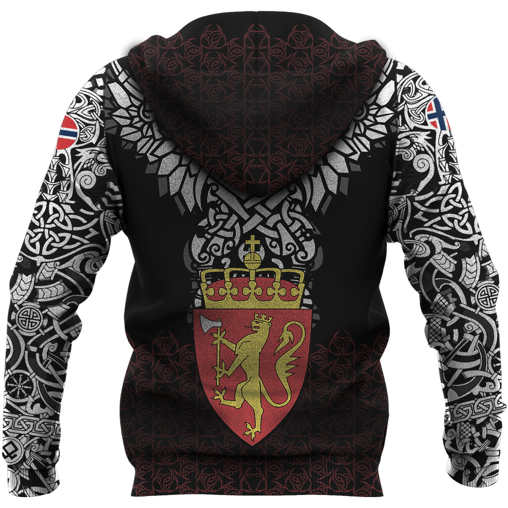 Viking Zip Hoodie - Norway Viking Symbol RLT12