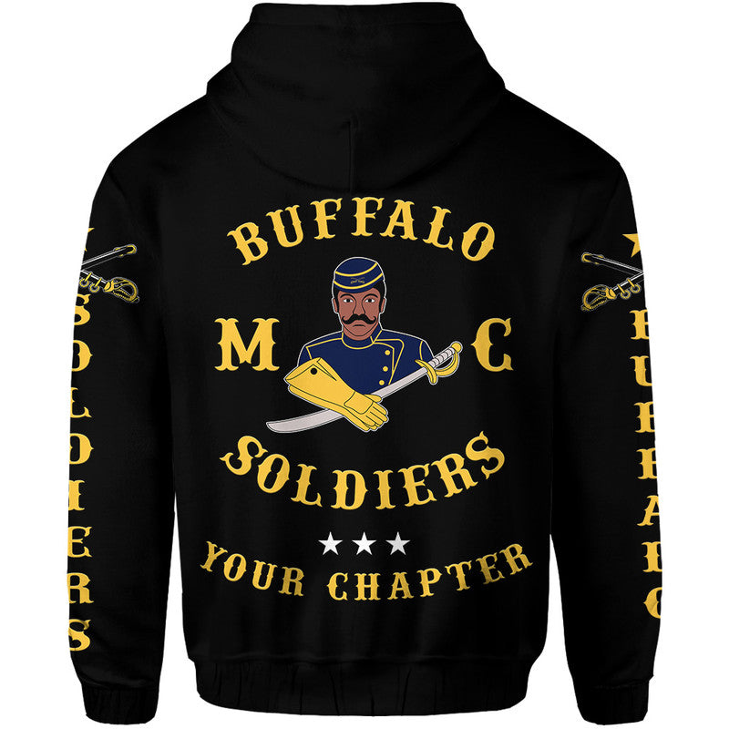 Custom Buffalo Soldiers Motorcycle Club Hoodie BSMC Original Style Black LT8
