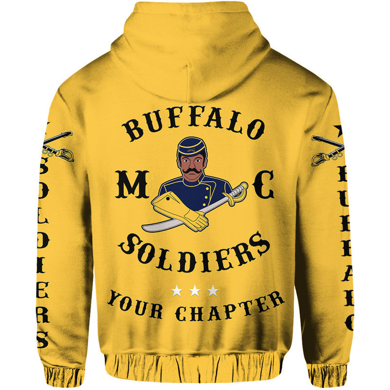Custom Buffalo Soldiers Motorcycle Club Hoodie BSMC Simple Style Gold LT8