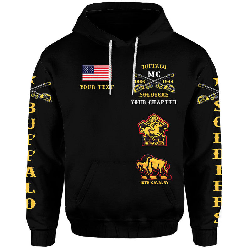 Custom Buffalo Soldiers Motorcycle Club Hoodie BSMC Original Style Black LT8