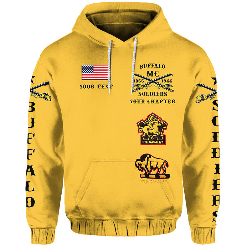 Custom Buffalo Soldiers Motorcycle Club Hoodie BSMC Original Style Gold LT8