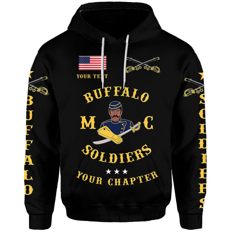 Custom Buffalo Soldiers Motorcycle Club Hoodie BSMC Simple Style Black LT8