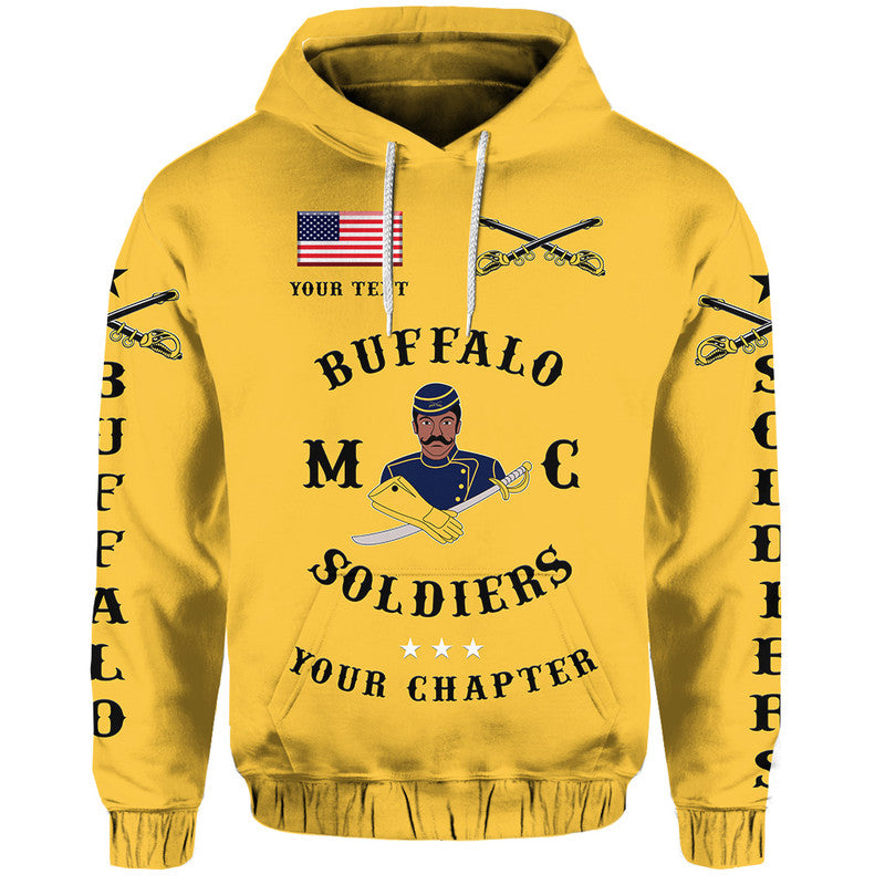 Custom Buffalo Soldiers Motorcycle Club Hoodie BSMC Simple Style Gold LT8