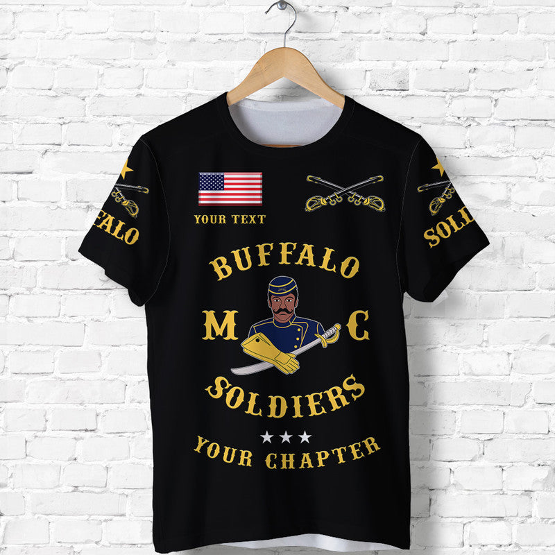 Custom Buffalo Soldiers Motorcycle Club BSMC T Shirt Simple Style Black