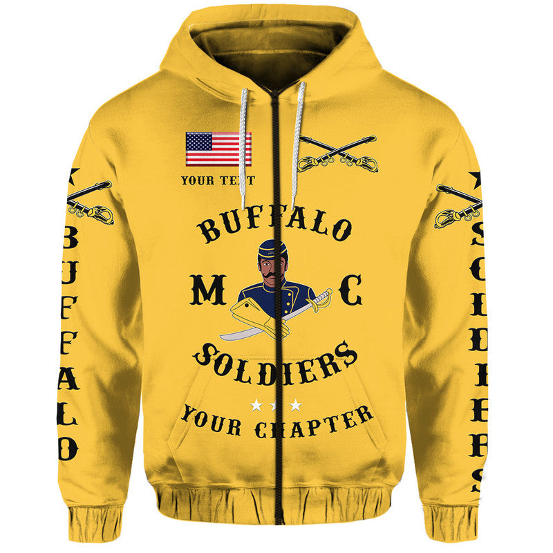 Custom Buffalo Soldiers Motorcycle Club Hoodie BSMC Simple Style Gold LT8