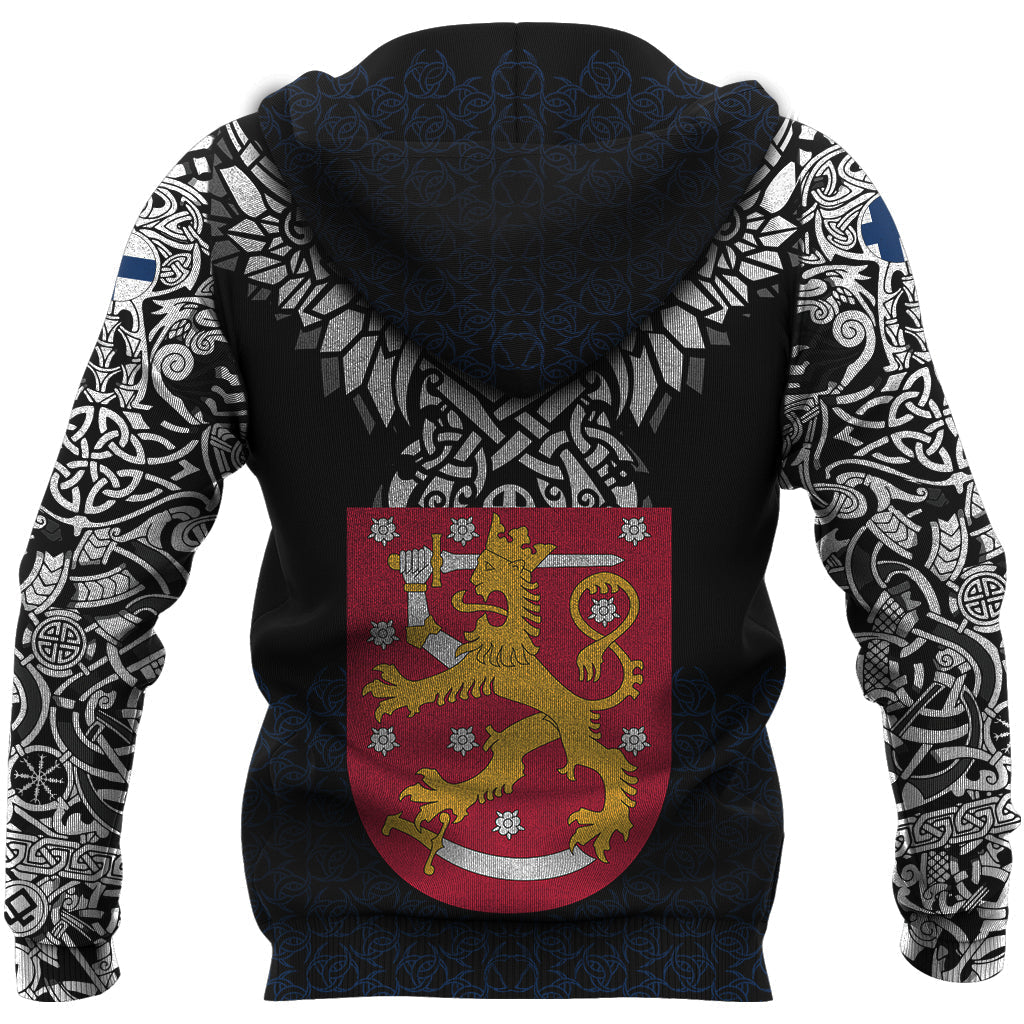 Viking Zip Hoodie - Finland Viking Symbol RLT12