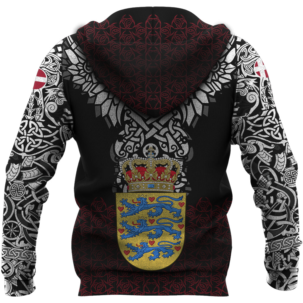 Viking Zip Hoodie - Denmark Viking Symbol RLT12