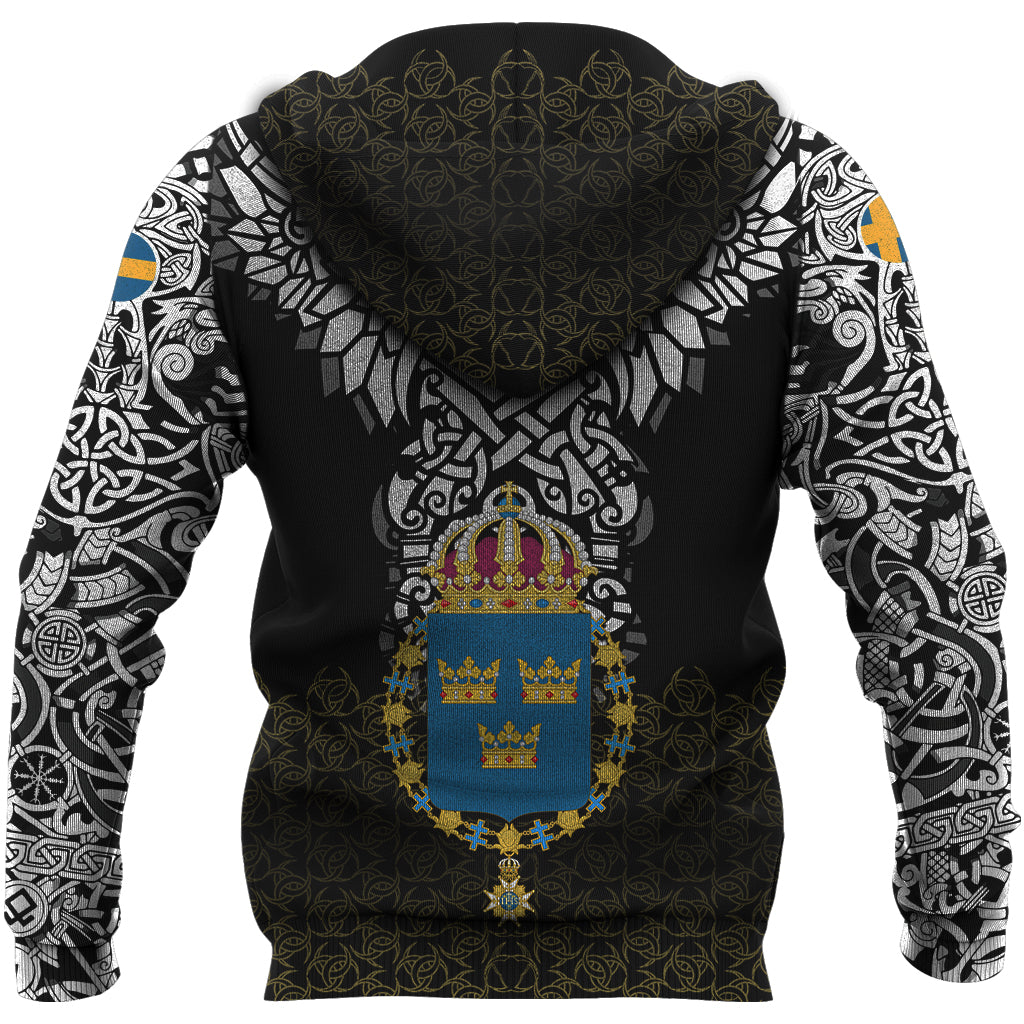 Viking Zip Hoodie - Sweden Viking Symbol RLT12