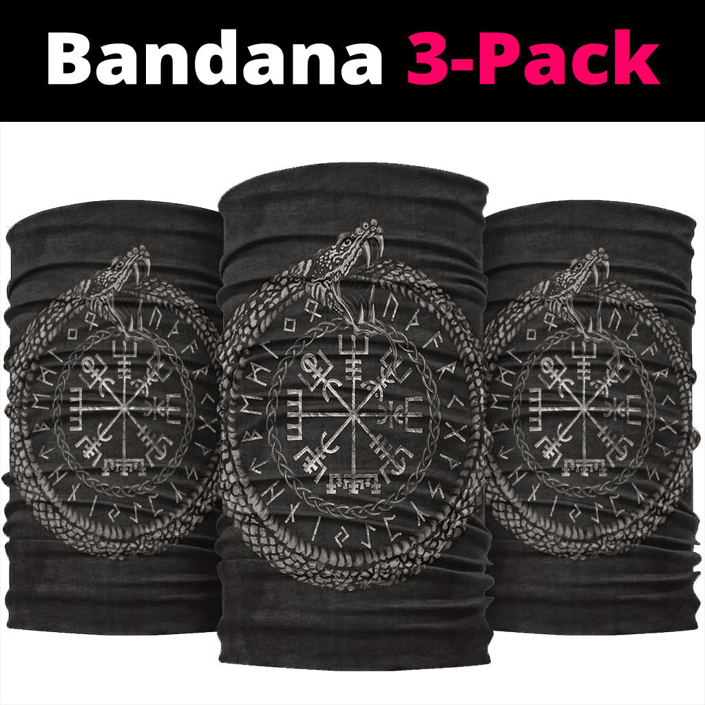Viking Bandana Viking Vegvisir with Ouroboros and Runes Bandana RLT12
