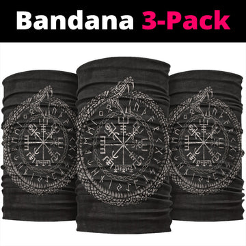 Viking Bandana Viking Vegvisir with Ouroboros and Runes Bandana RLT12
