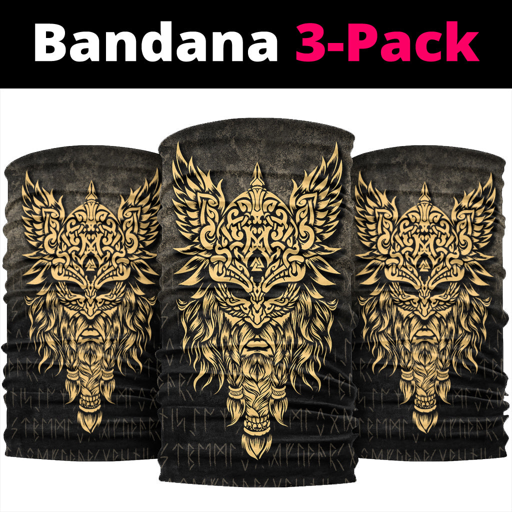 Viking Bandana Odin The Allfather Asgard God and Chief Of Aesir Gold Version Bandana RLT12