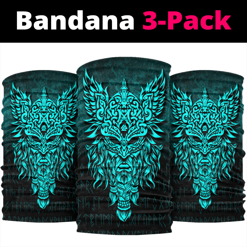 Viking Bandana Odin The Allfather Asgard God and Chief Of Aesir Cyan Version Bandana RLT12