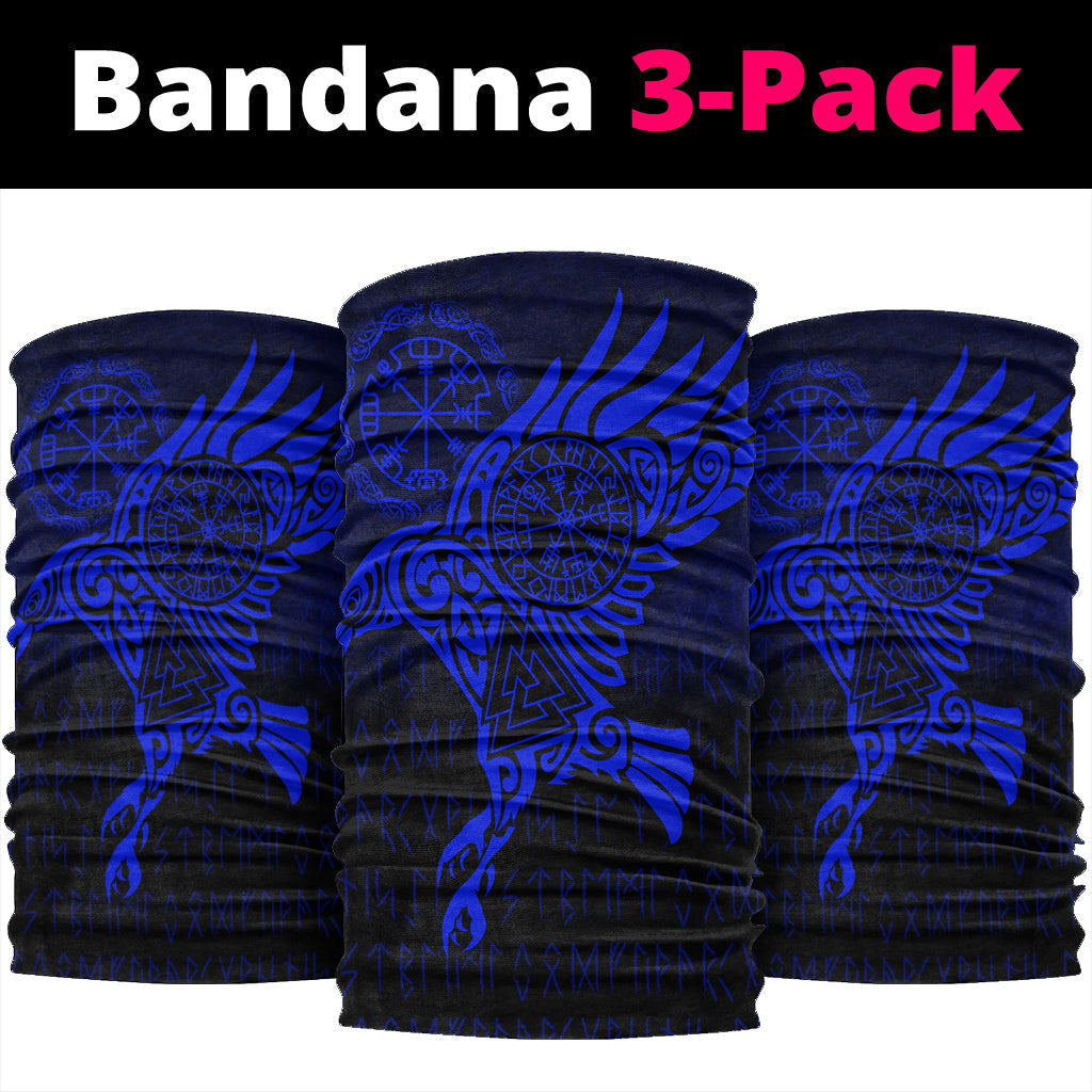 Viking Bandana Raven Vegvisir Tattoo Blue Version Bandana RLT12