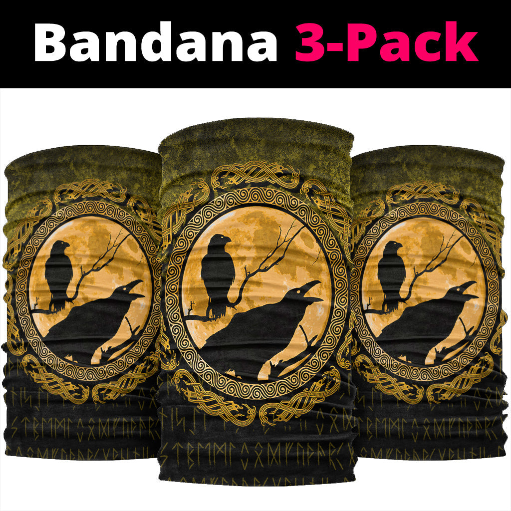 Viking Bandana Vikings Huginn Muninn Odin Ravens Gold Version Bandana RLT12