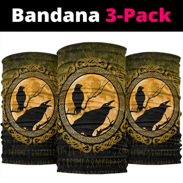 Viking Bandana Vikings Huginn Muninn Odin Ravens Gold Version Bandana RLT12