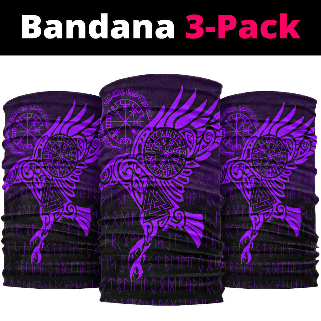 Viking Bandana Raven Vegvisir Tattoo Purple Version Bandana RLT12