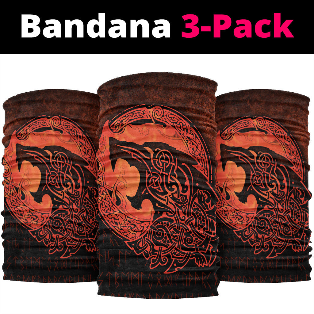 Viking Bandana Fenrir Viking 3D Tattoo Orange Version Bandana RLT12