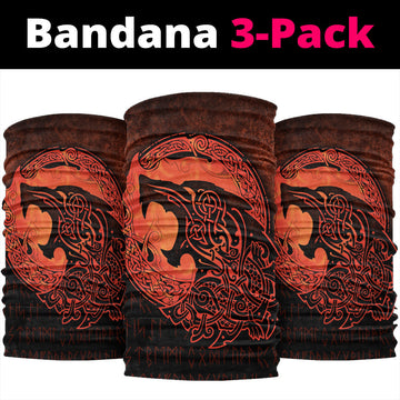 Viking Bandana Fenrir Viking 3D Tattoo Orange Version Bandana RLT12