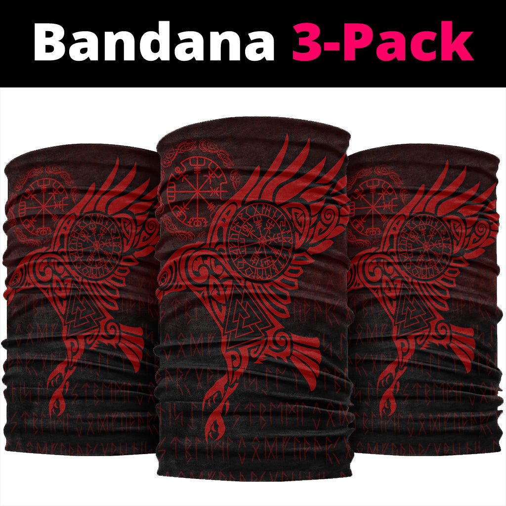 Viking Bandana Raven Vegvisir Tattoo Red Version Bandana RLT12