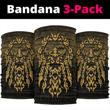 Viking Bandana Viking God Odin Allfather In Asgard Raven God Gold Version Bandana RLT12