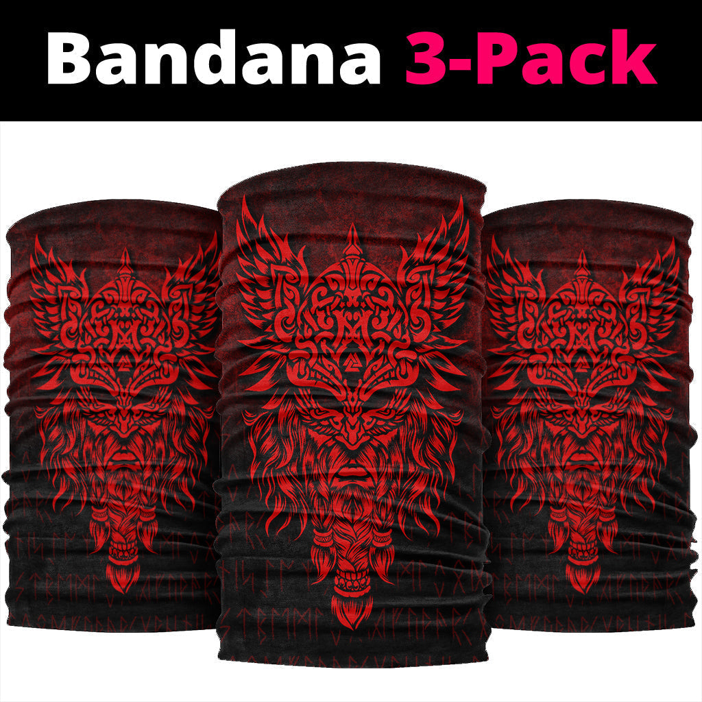 Viking Bandana Odin The Allfather Asgard God and Chief Of Aesir Red Version Bandana RLT12