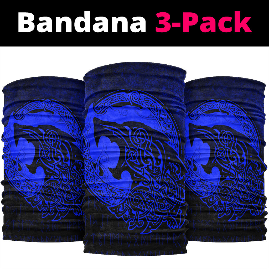 Viking Bandana Fenrir Viking 3D Tattoo Blue Version Bandana RLT12