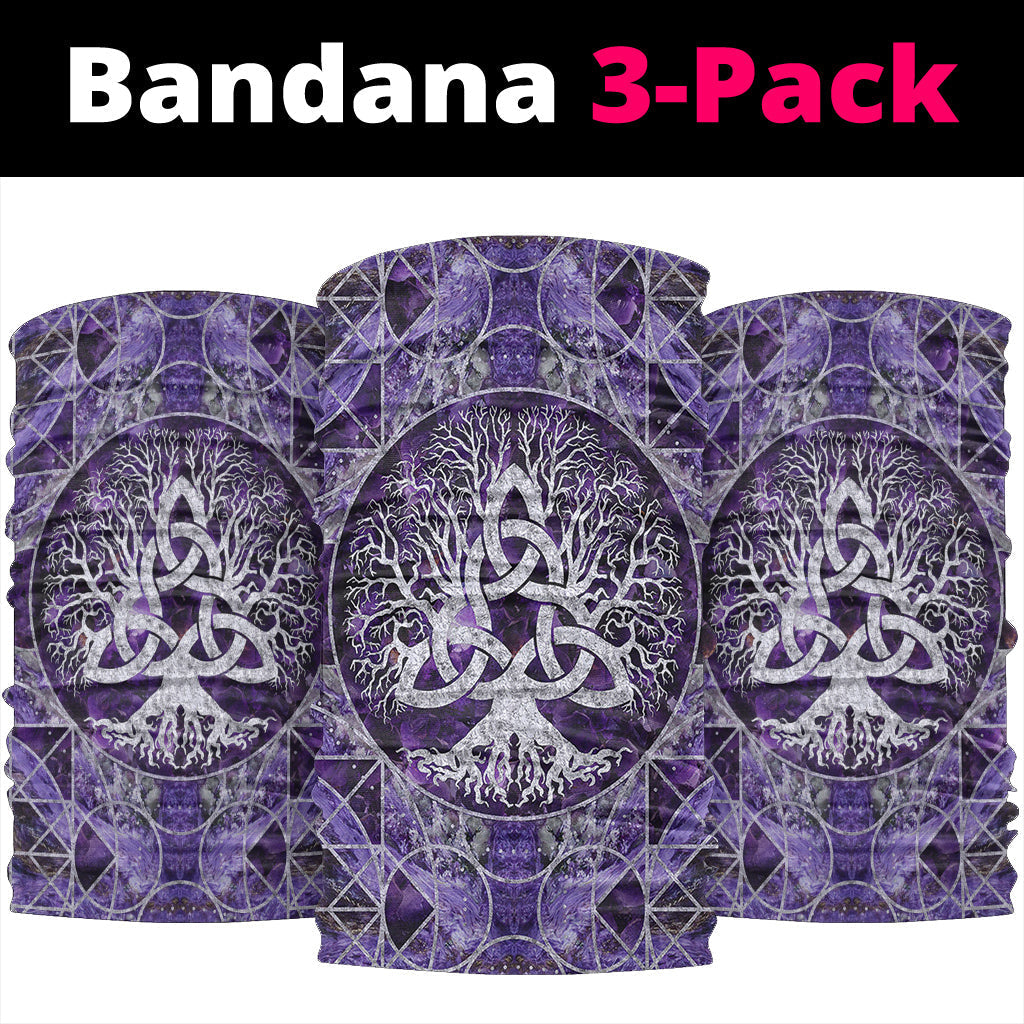 Viking Bandana Tree Of Life with Triquetra Amethyst and Silver Bandana RLT12