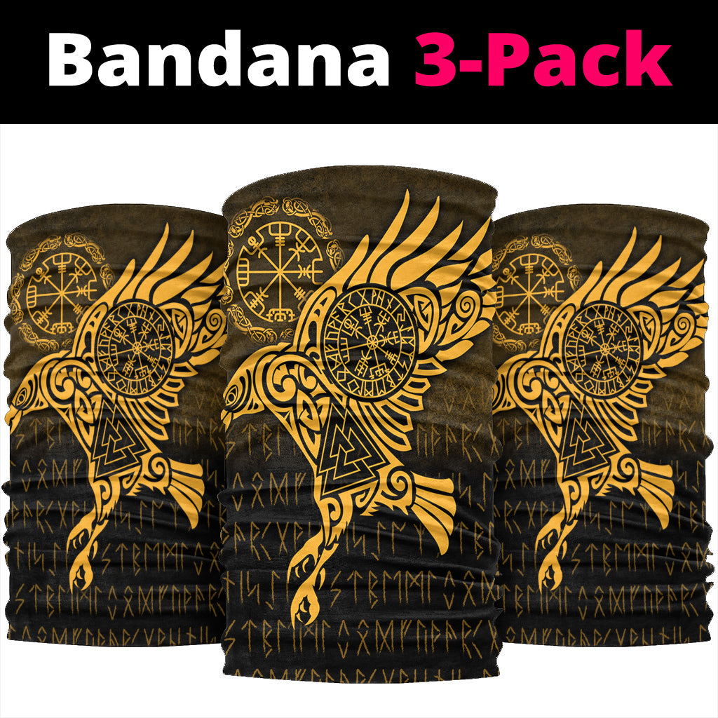 Viking Bandana Raven Vegvisir Tattoo Gold Version Bandana RLT12