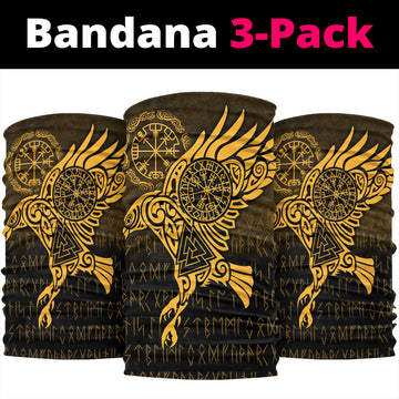 Viking Bandana Raven Vegvisir Tattoo Gold Version Bandana RLT12