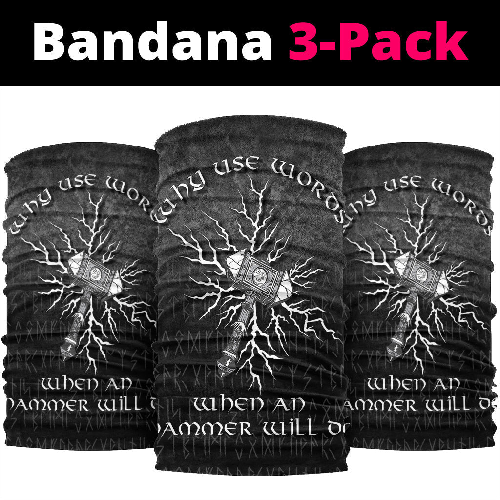 Viking Bandana Why Use Words When An Hammer Will Do Bandana RLT12